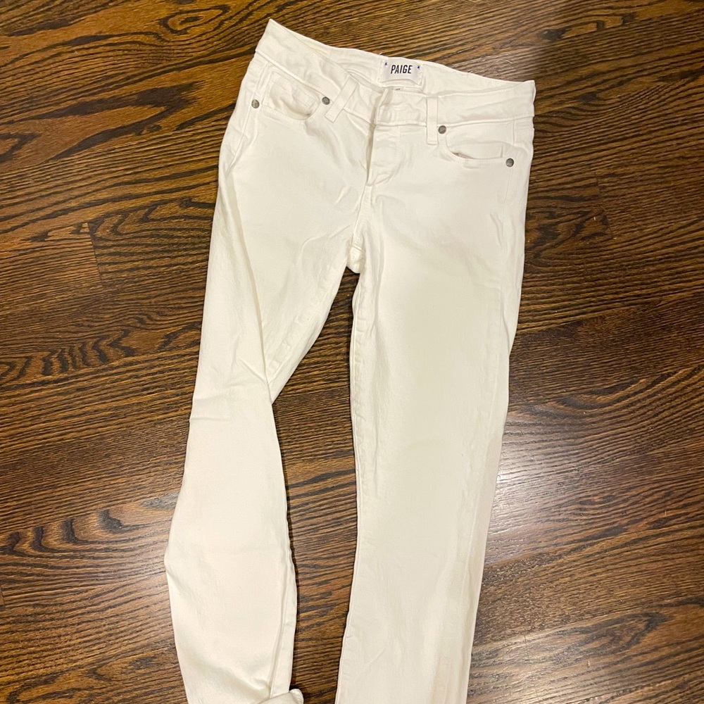 Paige white straight jeans